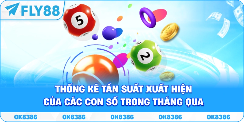 Biểu đồ thống kê tần suất xuất hiện của các con số trong tháng qua